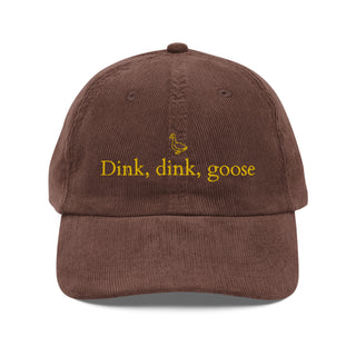 Dink, Dink, Goose Chestnut Vintage Corduroy Dad Hat - Gold Thread