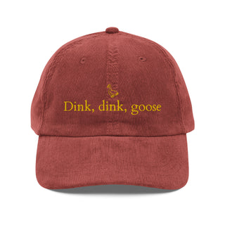 Dink, Dink, Goose Burgundy Vintage Corduroy Dad Hat - Gold Thread