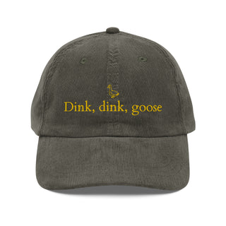 Dink, Dink, Goose Olive Vintage Corduroy Dad Hat - Gold Thread